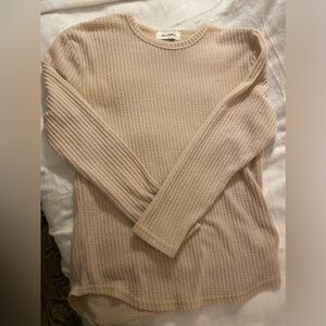 Oversized, oatmeal waffle knit sweater. Size S